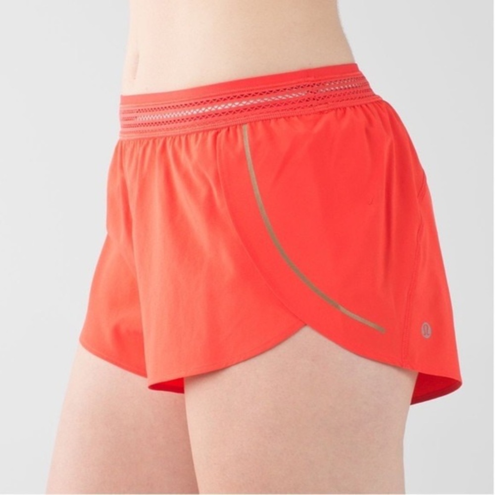 Lululemon Split Second Short Size 6 OrangePink